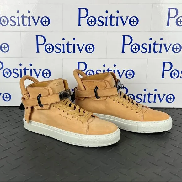 Buscemi Mens 100MM Vegtan/Avorio Leather Sneakers US 6 SAMPLE DAMAGED
