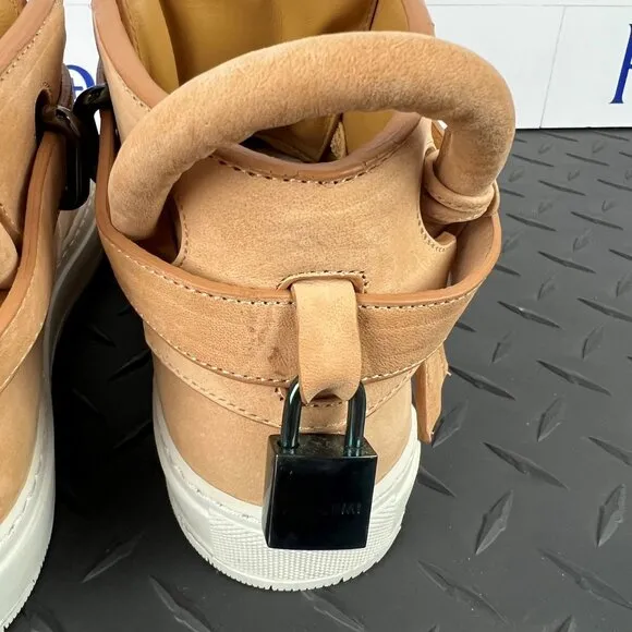 Buscemi Mens 100MM Vegtan/Avorio Leather Sneakers US 6 SAMPLE DAMAGED