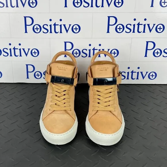 Buscemi Mens 100MM Vegtan/Avorio Leather Sneakers US 6 SAMPLE DAMAGED