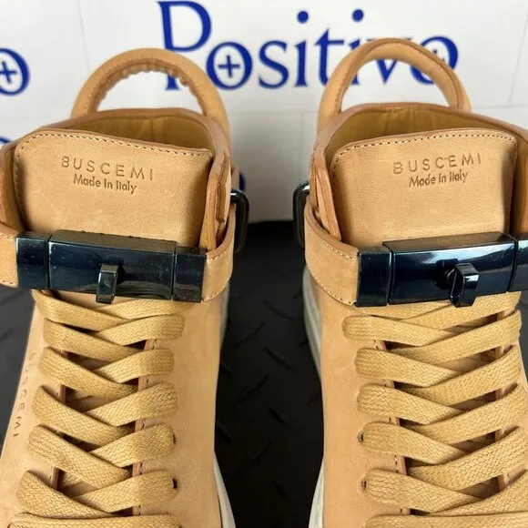 Buscemi Mens 100MM Vegtan/Avorio Leather Sneakers US 6 SAMPLE DAMAGED