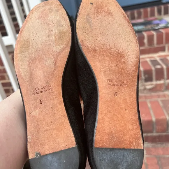 Butter shoes with plastic jewel attached at toe. size 6 Made in Italy