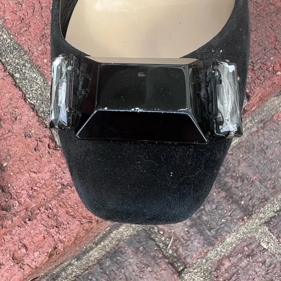 Butter shoes with plastic jewel attached at toe. size 6 Made in Italy