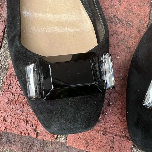 Butter shoes with plastic jewel attached at toe. size 6 Made in Italy