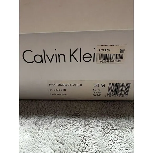 Calvin Klein Ivan Tumbled Leather size 10