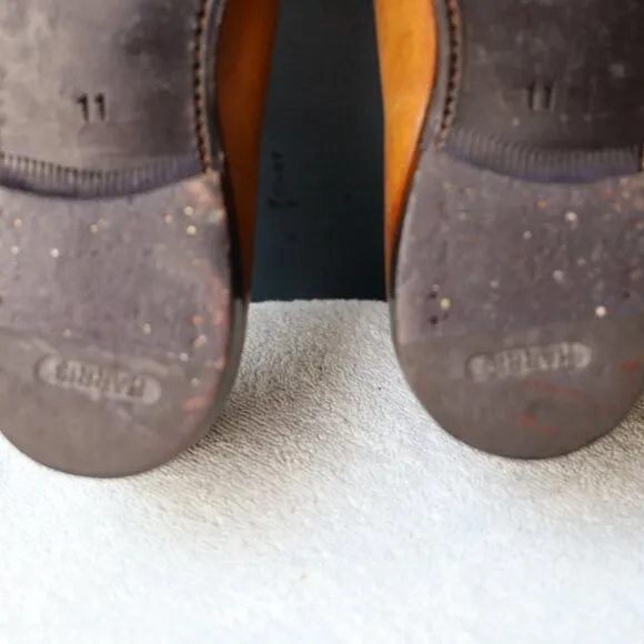 Calzoleria Harris 12 Burnished Brown Tan Whole Cut Oxford  Mens Dress Shoes