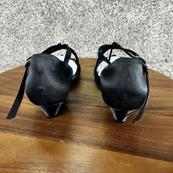 Capezio Women's Size 10 M Silvia 1.25&quot; Heel Ballroom Shoes Oxford Black Italy