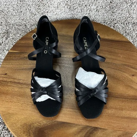 Capezio Women's Size 10 M Silvia 1.25&quot; Heel Ballroom Shoes Oxford Black Italy