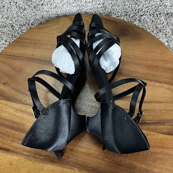 Capezio Women's Size 10 M Silvia 1.25&quot; Heel Ballroom Shoes Oxford Black Italy