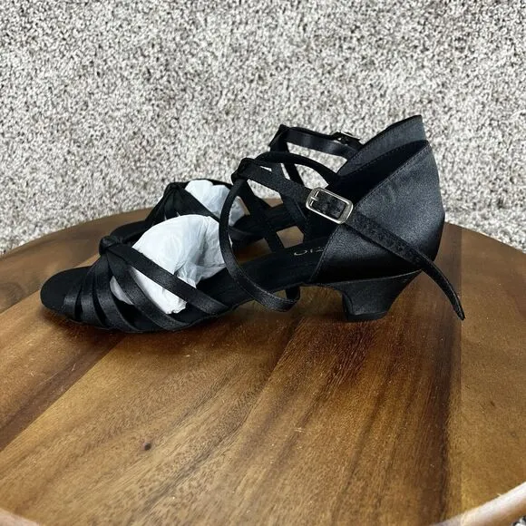 Capezio Women's Size 10 M Silvia 1.25&quot; Heel Ballroom Shoes Oxford Black Italy