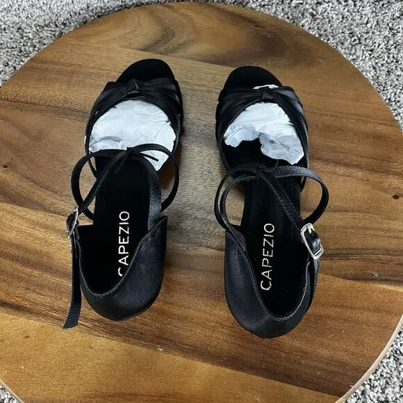Capezio Women's Size 10 M Silvia 1.25&quot; Heel Ballroom Shoes Oxford Black Italy