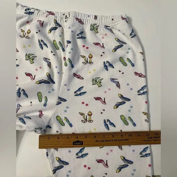 Carole Hochman Vintage High Heel Shoes Print Long-Sleeve Women’s Pajama Set L