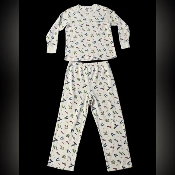 Carole Hochman Vintage High Heel Shoes Print Long-Sleeve Women’s Pajama Set L