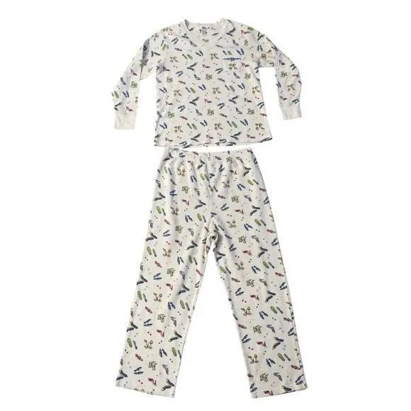Carole Hochman Vintage High Heel Shoes Print Long-Sleeve Women’s Pajama Set L