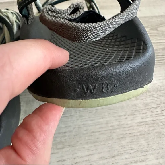 Chaco ZX3 Strappy Sandals in Black and Green 8