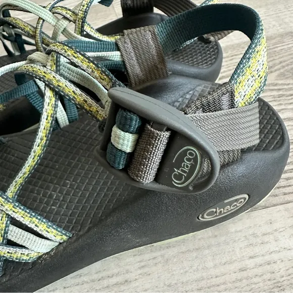 Chaco ZX3 Strappy Sandals in Black and Green 8