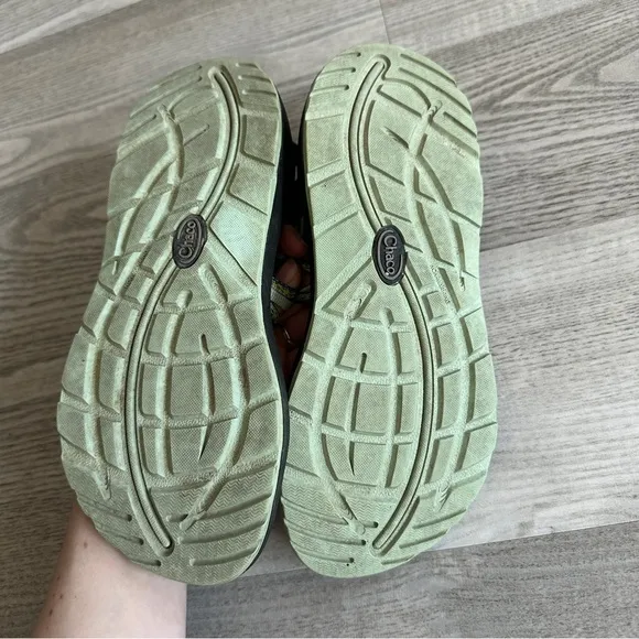 Chaco ZX3 Strappy Sandals in Black and Green 8