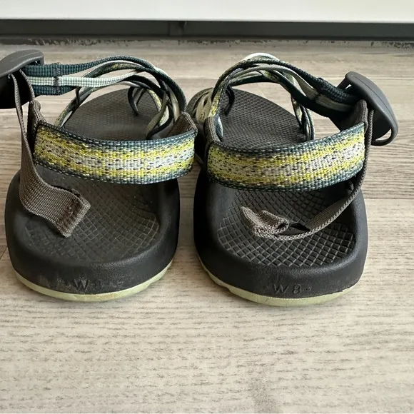 Chaco ZX3 Strappy Sandals in Black and Green 8