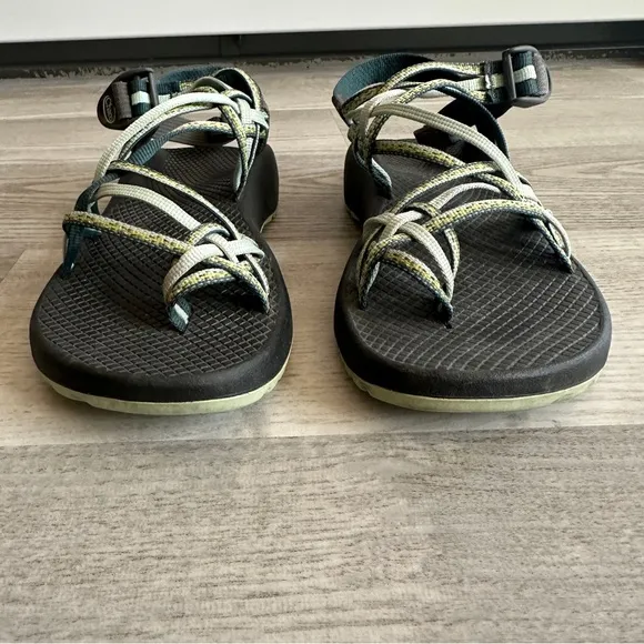 Chaco ZX3 Strappy Sandals in Black and Green 8