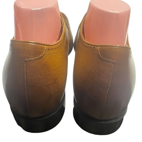 CHAMARIPA Sz 43/10 Brown Two Toned Calfskin Leather Elevator Oxford Dress Shoes