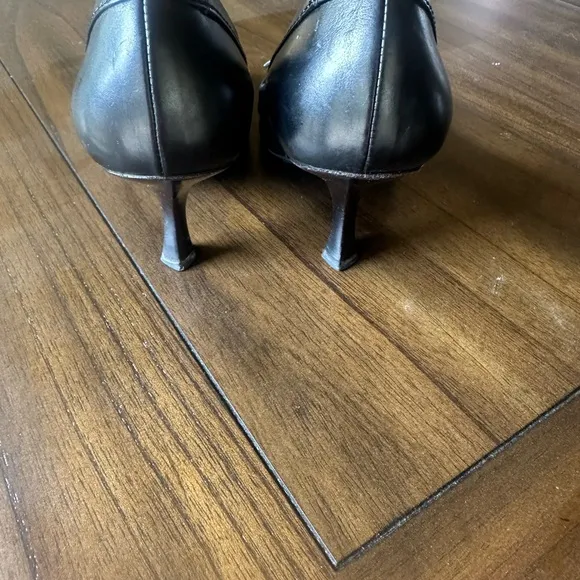 Chanel Black Leather Women's Heels