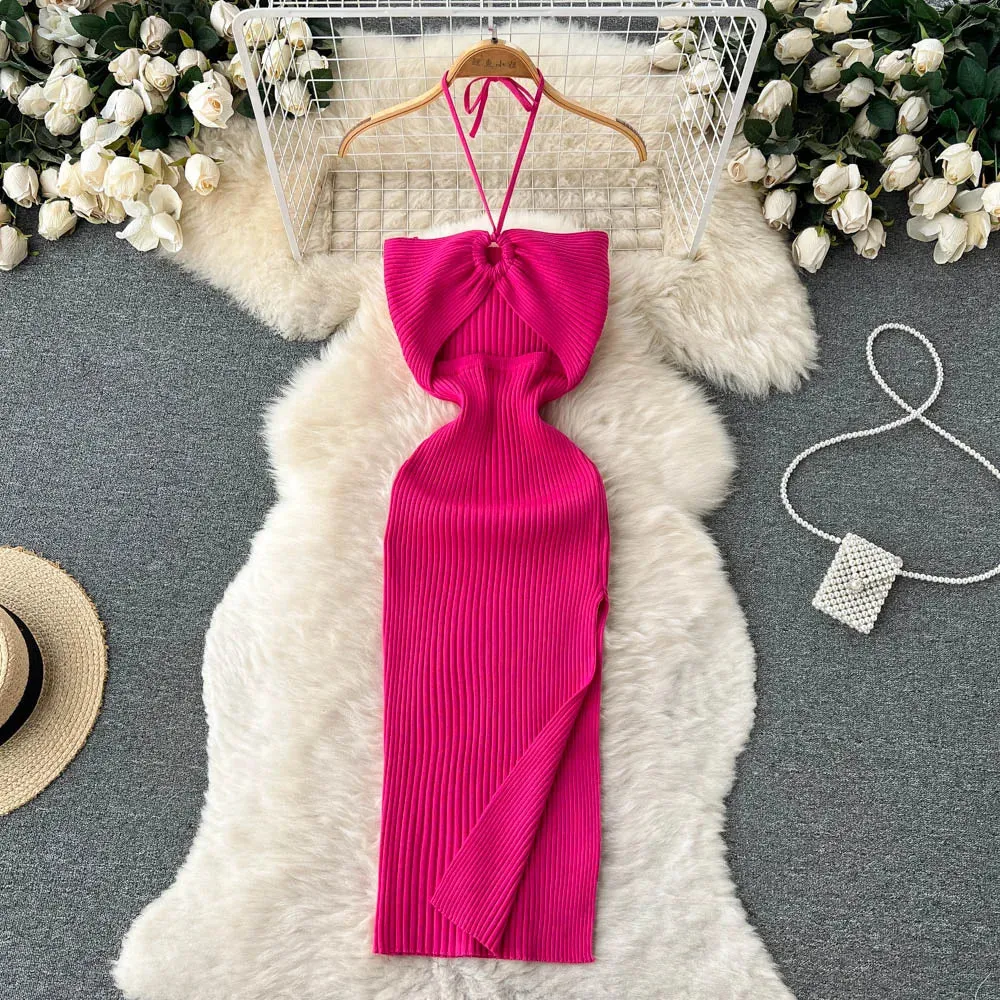 Chic Sexy Split Knitted Bodycon Dress