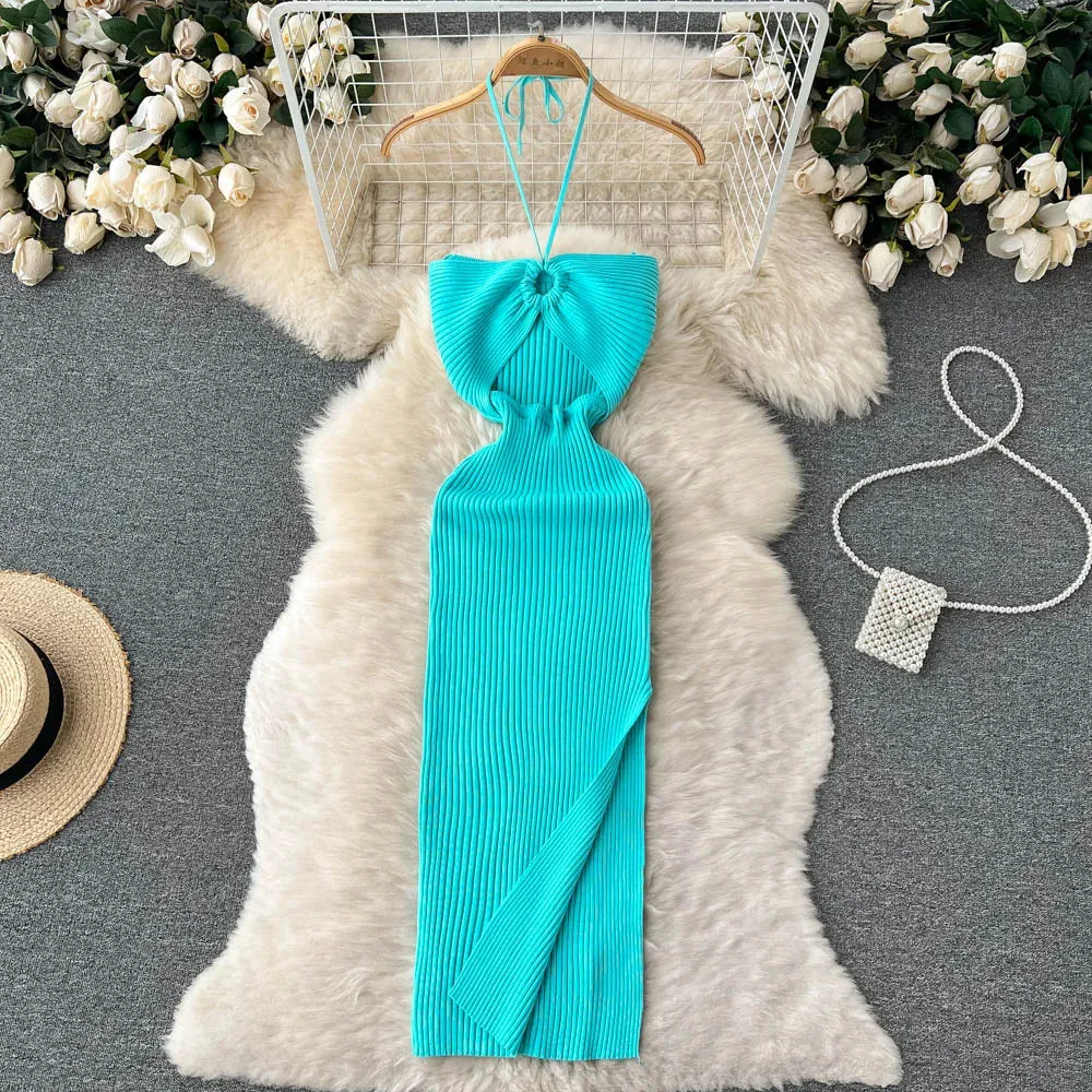 Chic Sexy Split Knitted Bodycon Dress