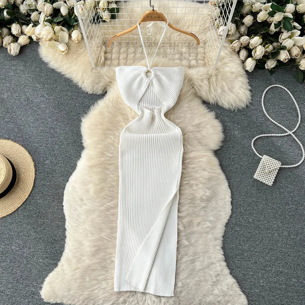 Chic Sexy Split Knitted Bodycon Dress