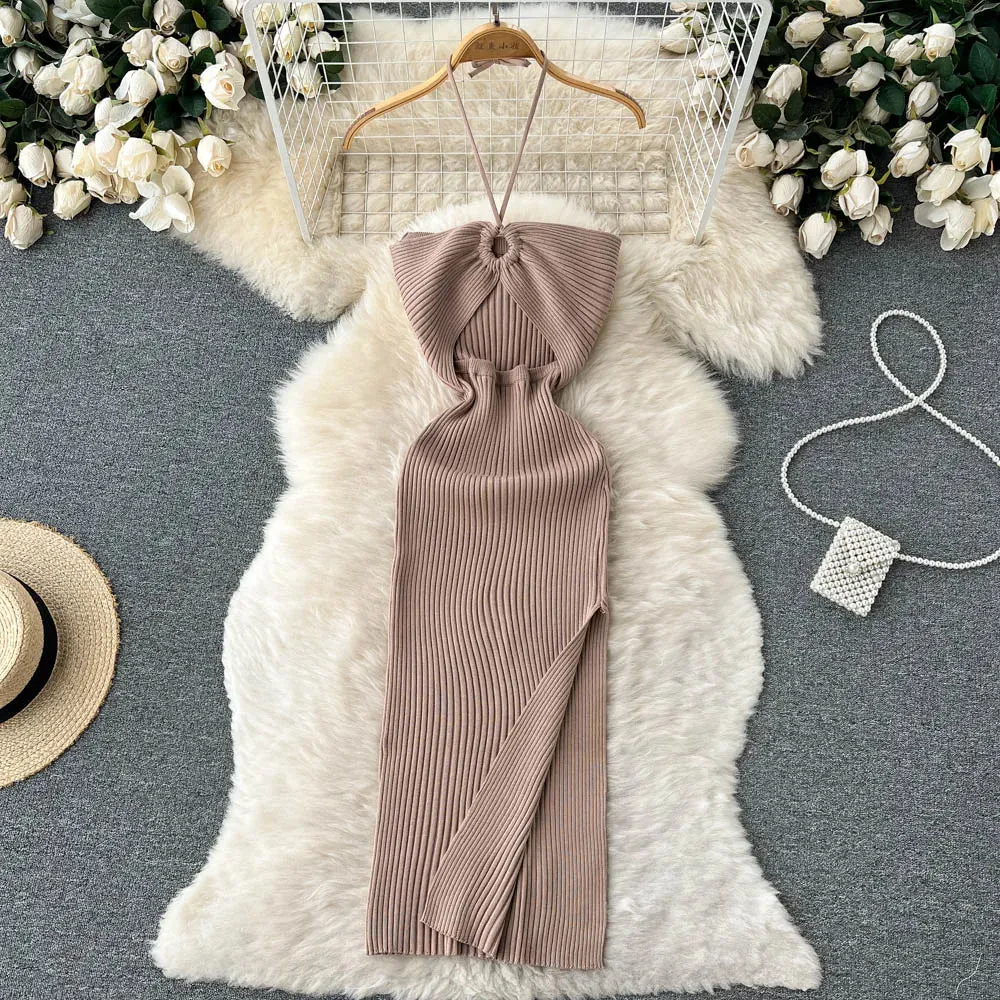 Chic Sexy Split Knitted Bodycon Dress