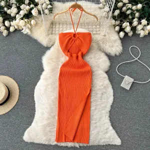 Chic Sexy Split Knitted Bodycon Dress