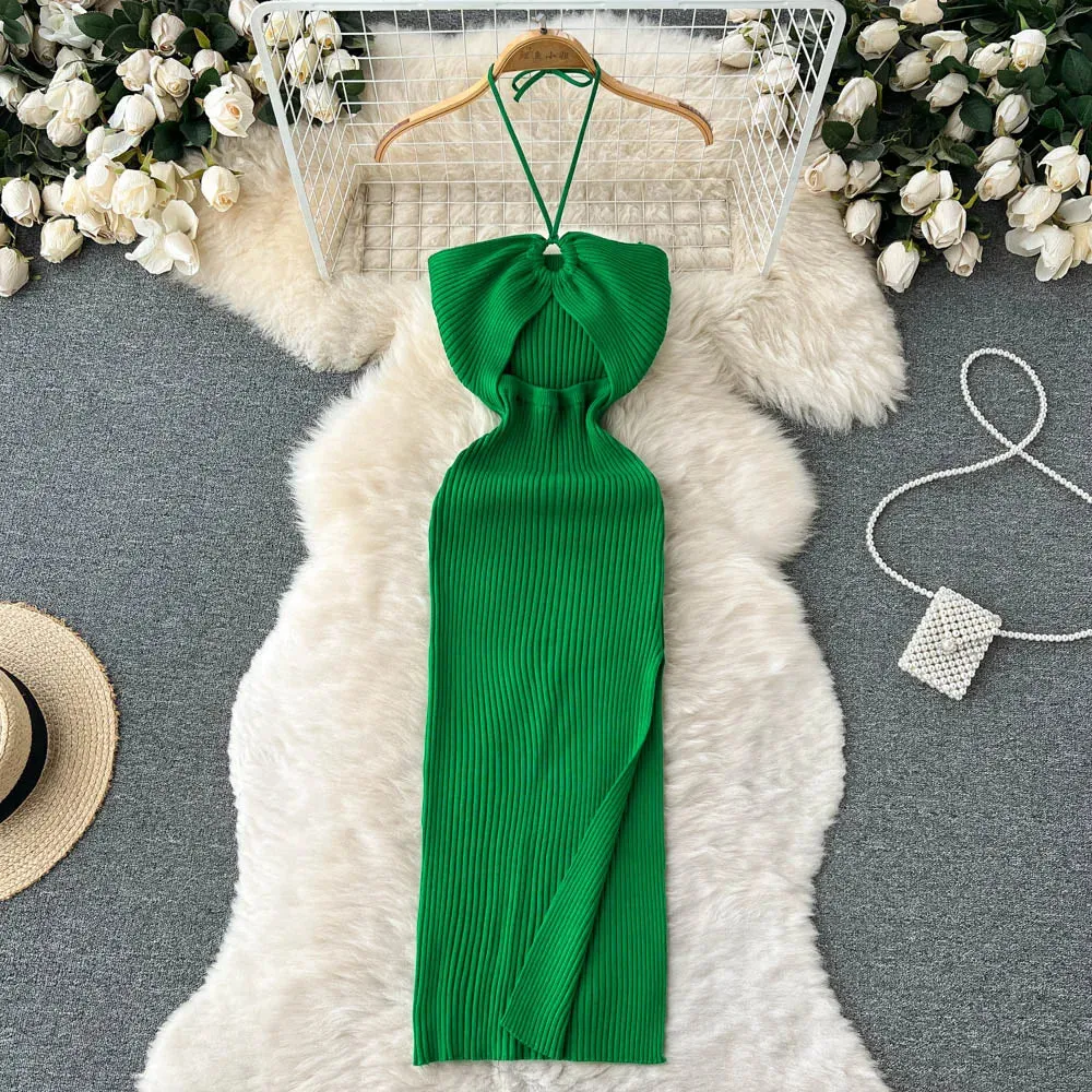 Chic Sexy Split Knitted Bodycon Dress