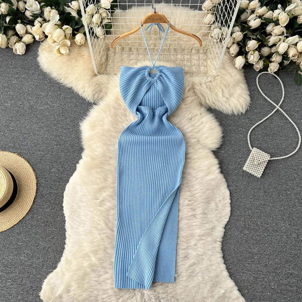 Chic Sexy Split Knitted Bodycon Dress