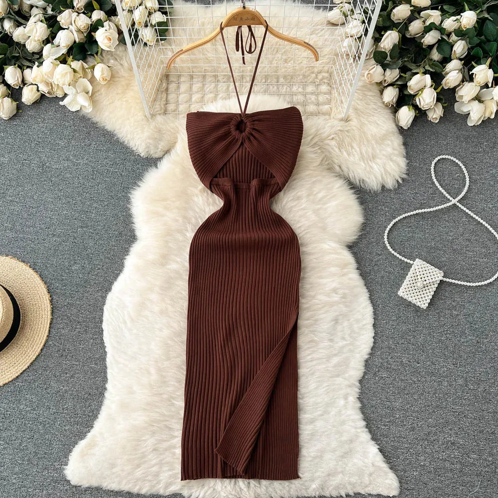 Chic Sexy Split Knitted Bodycon Dress