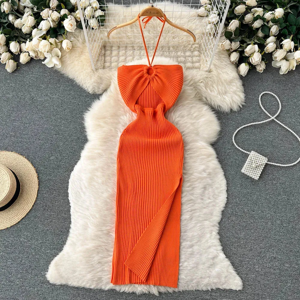 Chic Sexy Split Knitted Bodycon Dress