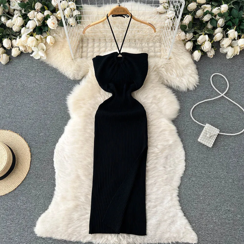 Chic Sexy Split Knitted Bodycon Dress