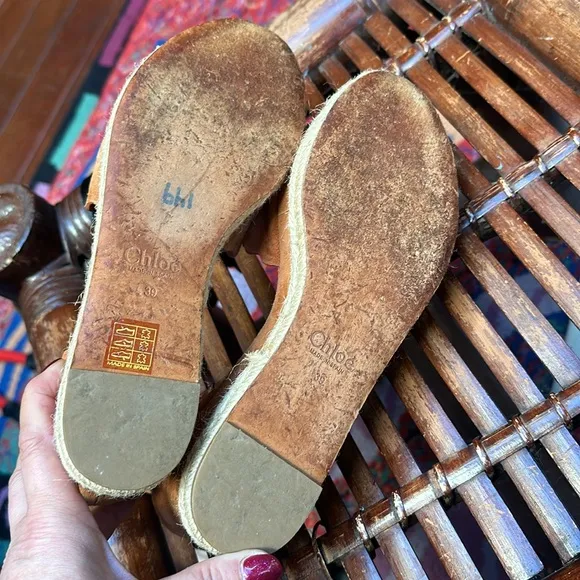 Chloé Lauren espadrille platform sandals in Ochre Delight color Size EU39 US8.5