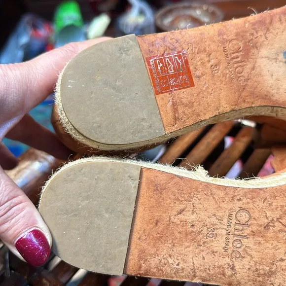 Chloé Lauren espadrille platform sandals in Ochre Delight color Size EU39 US8.5