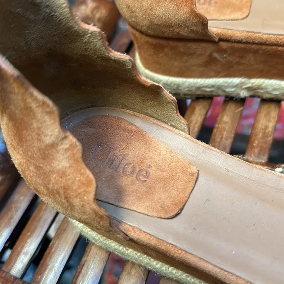 Chloé Lauren espadrille platform sandals in Ochre Delight color Size EU39 US8.5