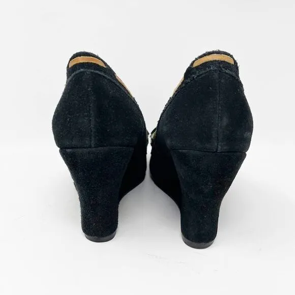 CHOCOLAT BLU Suede Moccasin Style Wedge Heel Shoes