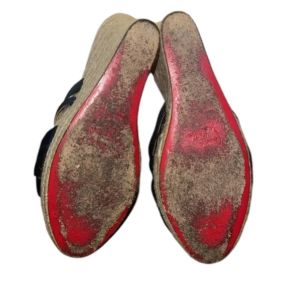 Christian Louboutin Platform Jute Wedge Espadrille Size 37 (US 7)