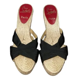 Christian Louboutin Platform Jute Wedge Espadrille Size 37 (US 7)