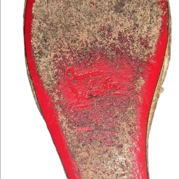 Christian Louboutin Platform Jute Wedge Espadrille Size 37 (US 7)