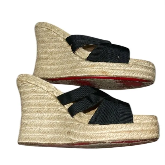 Christian Louboutin Platform Jute Wedge Espadrille Size 37 (US 7)