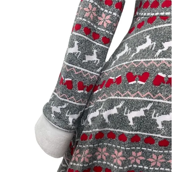Christmas Dress Reversible Holiday Fair Isle Sweaters Girls Red Size Large