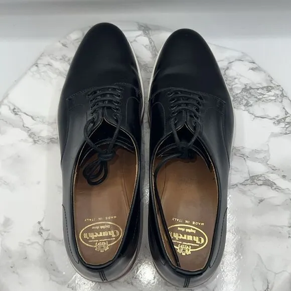 CHURCH’S ENGLISH SHOES Black Impreza Lace Up Platform Derby-38/7.5