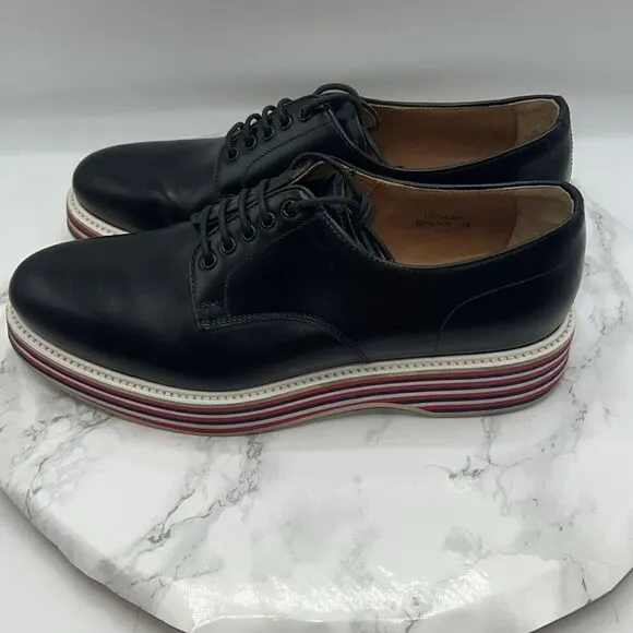 CHURCH’S ENGLISH SHOES Black Impreza Lace Up Platform Derby-38/7.5
