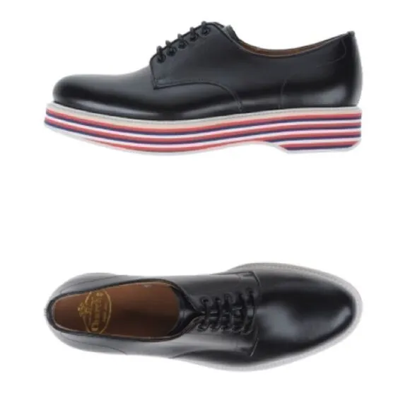 CHURCH’S ENGLISH SHOES Black Impreza Lace Up Platform Derby-38/7.5