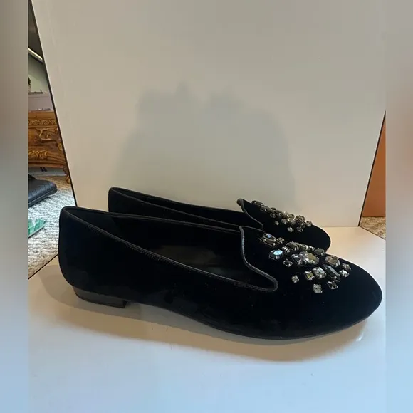 Church’s Luxury Velvet Jeweled Flats by Prada New with Box➕Dust Bags Sz 38.5