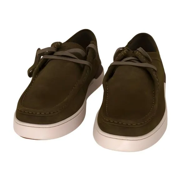 Clarks Black Leather Corston Wally Bootie Mens Shoes, Dark Olive, Size 11.5 M