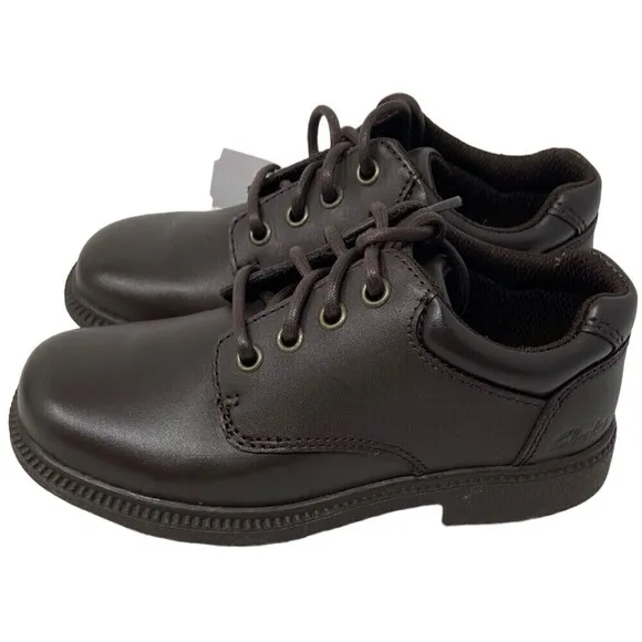 Clarks Boys Brown Deaton Size 10.5 MW US 28 EU Dress Shoes NEW NIB