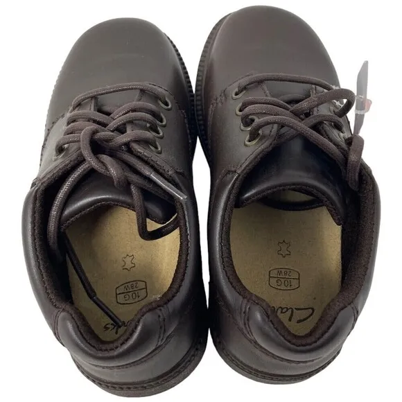 Clarks Boys Brown Deaton Size 10.5 MW US 28 EU Dress Shoes NEW NIB